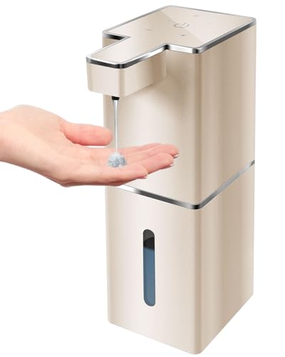 Gotofine 自動 ディスペンサー 液体 4段階調節可能 壁取り付け Type-C充電式 380ml 非接触式 オートディスペンサー 食器洗剤 ディスペンサー バスルーム キッチン ホテル レストラン 洗面所などに適用 (ゴールド, 液体タイプ·長方形)