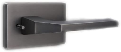 Door Knob Lever Single Tongue Door Lock Silent Door Levers Three-bar Lock Door Handle Without Key for Bedroom Or Bathroom-Grey Door Lock with Handle (Color : Gray Set)