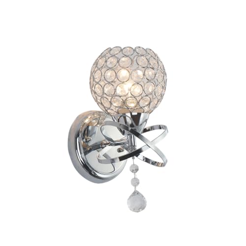 Lámpara de pared de cristal moderna LED y acero plata para sala y pasillo