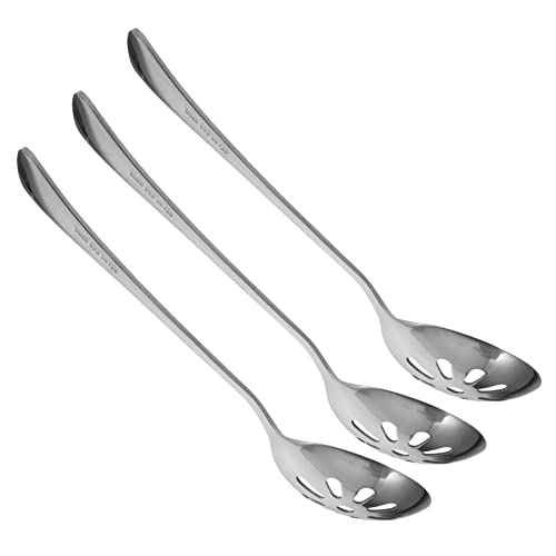 OUNONA 3Pcs Ergonomic Slotted Spoons Portable Serving Utensils for Serving for Fruits Desserts and Appetizers Reusable and Lightweight Design