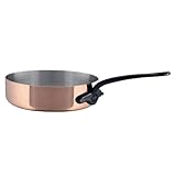 Mauviel M'Heritage 150 CI - Padella in rame lucido e acciaio inox, 1,5 mm, con manico in ghisa, 1,8 qt, prodotta in Francia