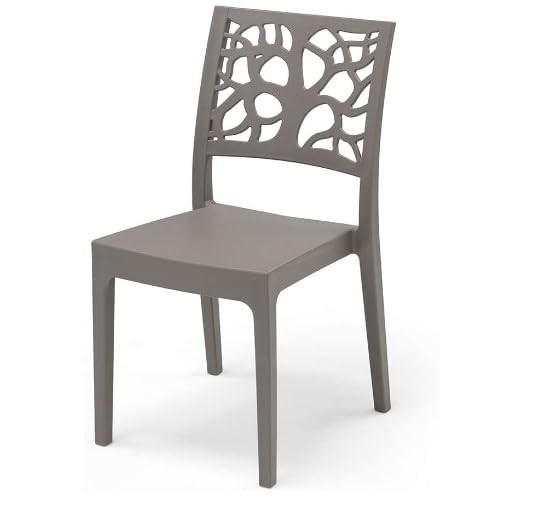 Sedia In Polipropilene Impilabile Made In Italy Effetto Rattan Con Schienale Continuo 2 2 2