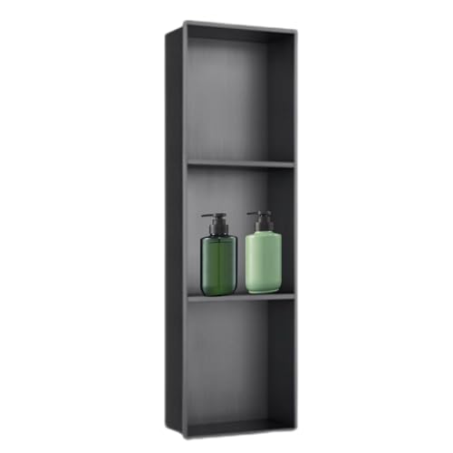 Niche de douche en acier inoxydable noir mat, design mural encastré