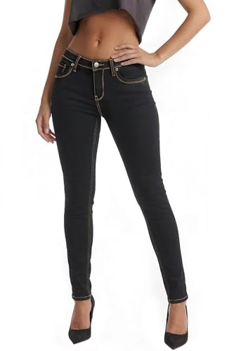 Hybrid & Company Womens Super Comfy Stretch Denim 5 Pocket Jean P22881SK Black 3 Long