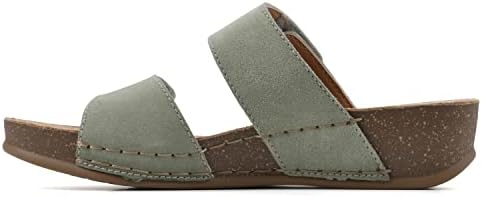 WHITE MOUNTAIN Women's Fervent Wedge Sandal, Sage Green/Suede, 8.5 M | Image 3