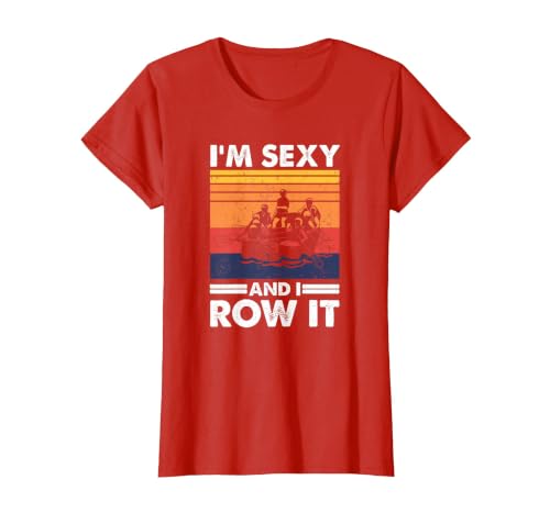 Funny Water Sports Whitewater Rafting T-Shirt, Women, Red, Small