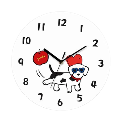 Horloge murale décorative en forme de chien rockible de 25cm silencieuse - 8