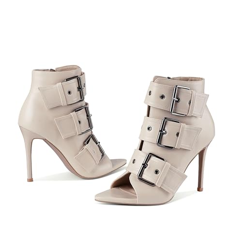 Image of Peep Toe Booties Women Stiletto Heels Sexy Dance Heels