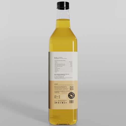 Image of Nune Virgin Organic Cold Pressed Groundnut Oil Bottle - 1 Litre 100% Pure Natural & Certified Unrefined Cooking Oil | Rich Aroma & Real Flavoured Oil