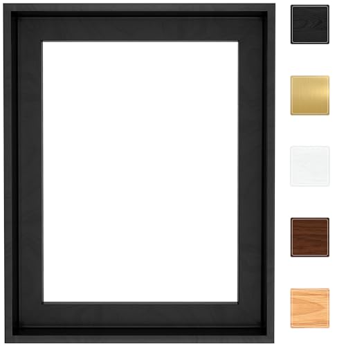 Canvas Floater Frame for Finished Canvas Art 1.25 Deep Floating Shadow Gap Design Floating Frame for Canvas Art Modern Gallery Style Wall Decor Hardware Included (Black 8x10)
