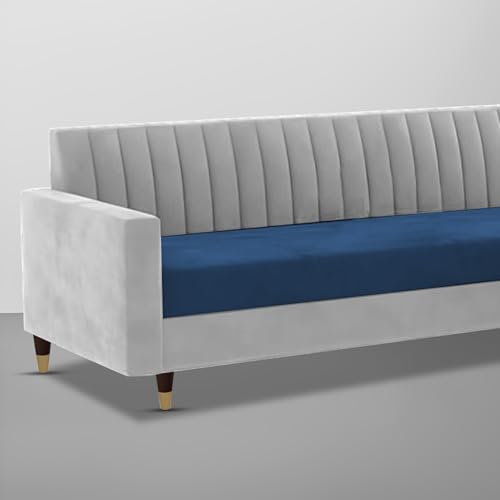 Image of Casaliving Garcia 3 Seater Sofa Set for Living Room (Blue Grey Colour) Premium Fabric Sofa