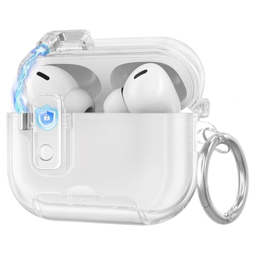 Image of ZORBES Compatible with Airpods Pro 3 case, Silicone Earbud Charging Case Cover for Apple AirPods Pro 3, Anti-Scratch Protective Skin Cover with Carabiner, White