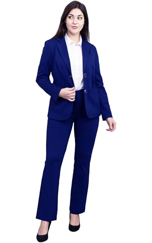 Marycrafts Women's 2 Buttons Business Blazer Pant Suit Set for Work