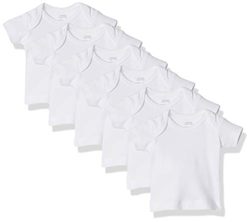 Image of Amazon Essentials Unisex Babies' Lap-Shoulder Tee, Pack of 6