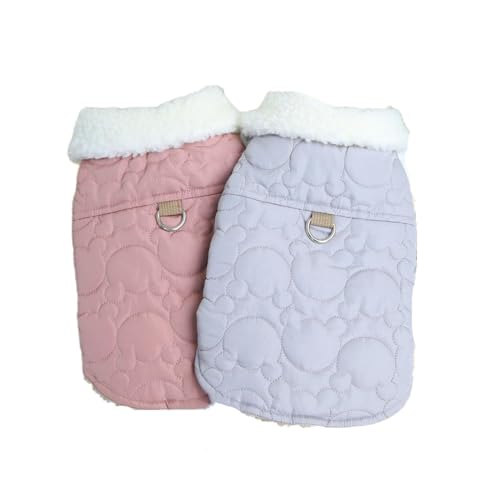 Morycat 犬の服 秋冬 パーカー ドッグウェア 暖かい もこも ジャケット 袖なし 防寒 Dカン ダウン ベスト お出かけ 散歩 小中型犬 (ベージュ,S)