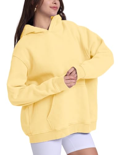 Image of FAIABLE Womens Oversized Acid Wash Hoodie Unisex Heavyweight Fleece Cotton Hoodies Vintage Washed Sweatshirt for Women