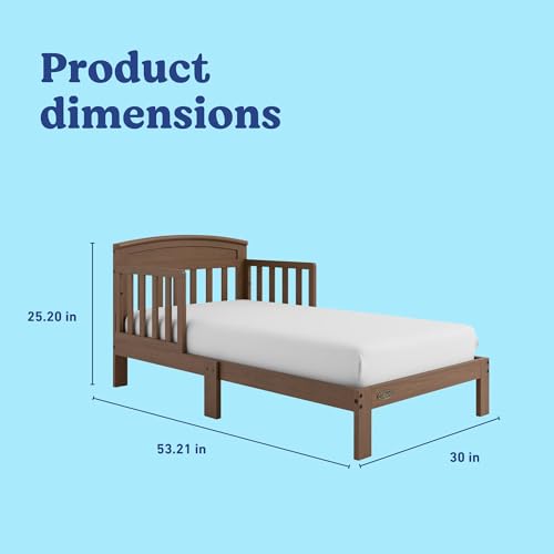 Image of Graco Benton Toddler Bed, Hazelnut | GREENGUARD Gold Certified, Fits Standard Full-Size Crib & Toddler Mattress, Toddler Safety Guardrails Included, Easy Assembly