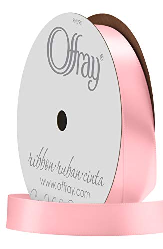 Image of Berwick 063354 5 /8 inch Wide Single Face Satin Ribbon, Light Pink, 6 Yds