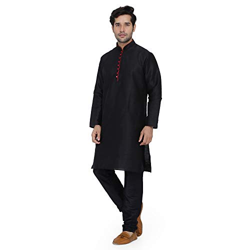 Image of Royal Kurta Mens Silk Blend Loop Button Kurta Pyjama Set
