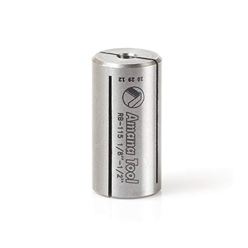 Amana Tool - RB-115 High Precision Steel Router Collet Reducer 1/2 Overall Dia x 1/8 Inne