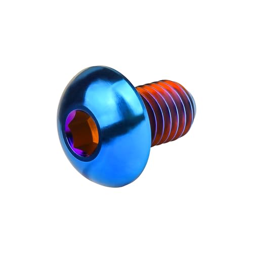 Image of Titanium Bolt M3 8 10 12 15mm Allen Key Head Screws for Bicycle Pack of 4 (Burnt Blue, M3x8mm)