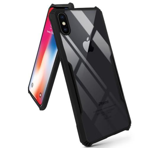 Image of Jkobi Hybrid Back Cover Case for Apple iPhone Xs (Shockproof with Polycarbonate Clear Panel | Professional Black)