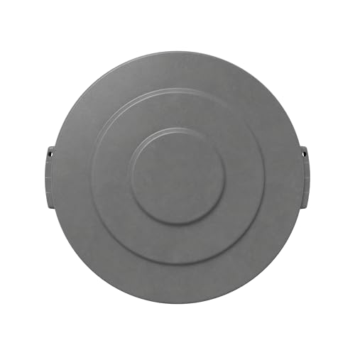 Image of SPARTA Bronco Waste Container Trash Can Lid, Round Trash Bin for Disposal, 10 Gallons, Gray, (Pack of 6)