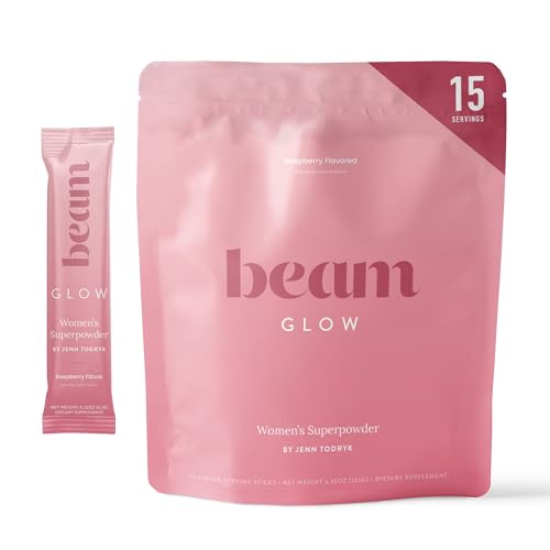Beam Glow, Hormone Balance for Women, Thyroid Support for Women, Natural Hormone Support Powder with Selenium and Bromelain, PMS Relief, Energy, Hair Skin & Nails, Vegan, No Sugar, 15 Servings