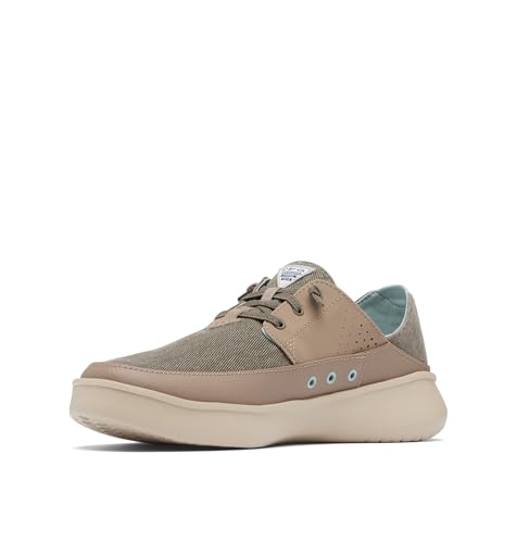 Columbia Mens PFG Boatside Relaxed Non Slip Boat Shoe, Wet Sand/Crushed Blue, 9 Wide