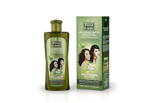 First Lady Herbal Ayurvedisches Amla Jasmin Haaröl, 300 ml, für langes, kräftiges, frisch duftendendes glänzendes Haar, für Afro- Asiatische und Europäische Haartypen