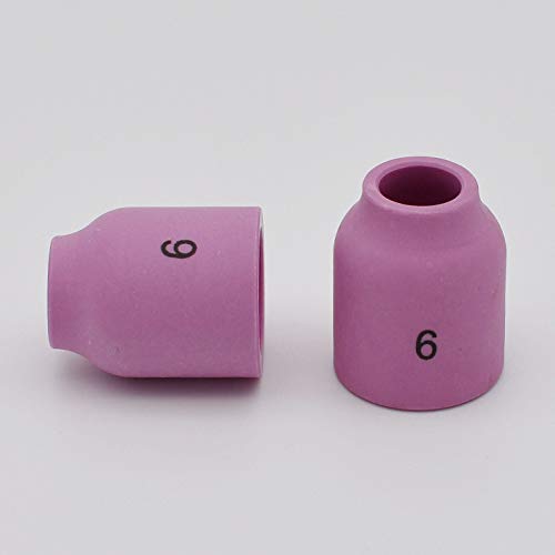 Image of 10PK TIG Gas Lens Alumina Nozzle 53N60 6# 3 /8 inch For SR WP- 9 /20 & 17 /18 /26 | 10PK TIG Gas Lens Alumina Nozzle Ceramic Cup 53N60 6# 3 /8 inch For PTA SR DB WP 9 /20 & PTA SR DB WP 17 /18 /26 TIG Welding Torch