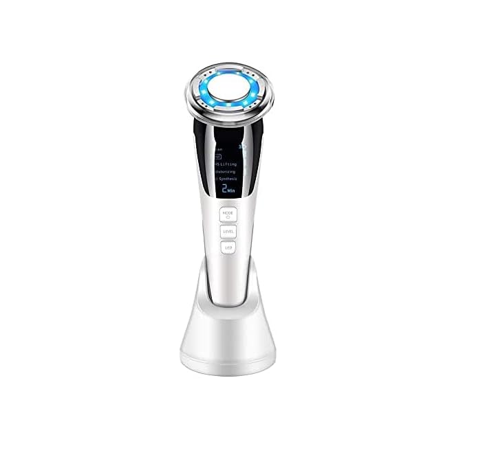 Dispositivo di Bellezza Viso con LED e Radiofrequenza, Bianco