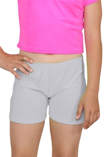 Pantalones cortos de danza para niñas elásticos Janisramone en negro gris para edad de 5 a 6 años