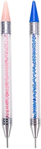 Euvoym 2 Pieces Rhinestone Diamond Painting Pen Diamond Painting Tools for 5D DIY Painting Gem Jewel Wax Picker Tool Cross Stitch Accessories