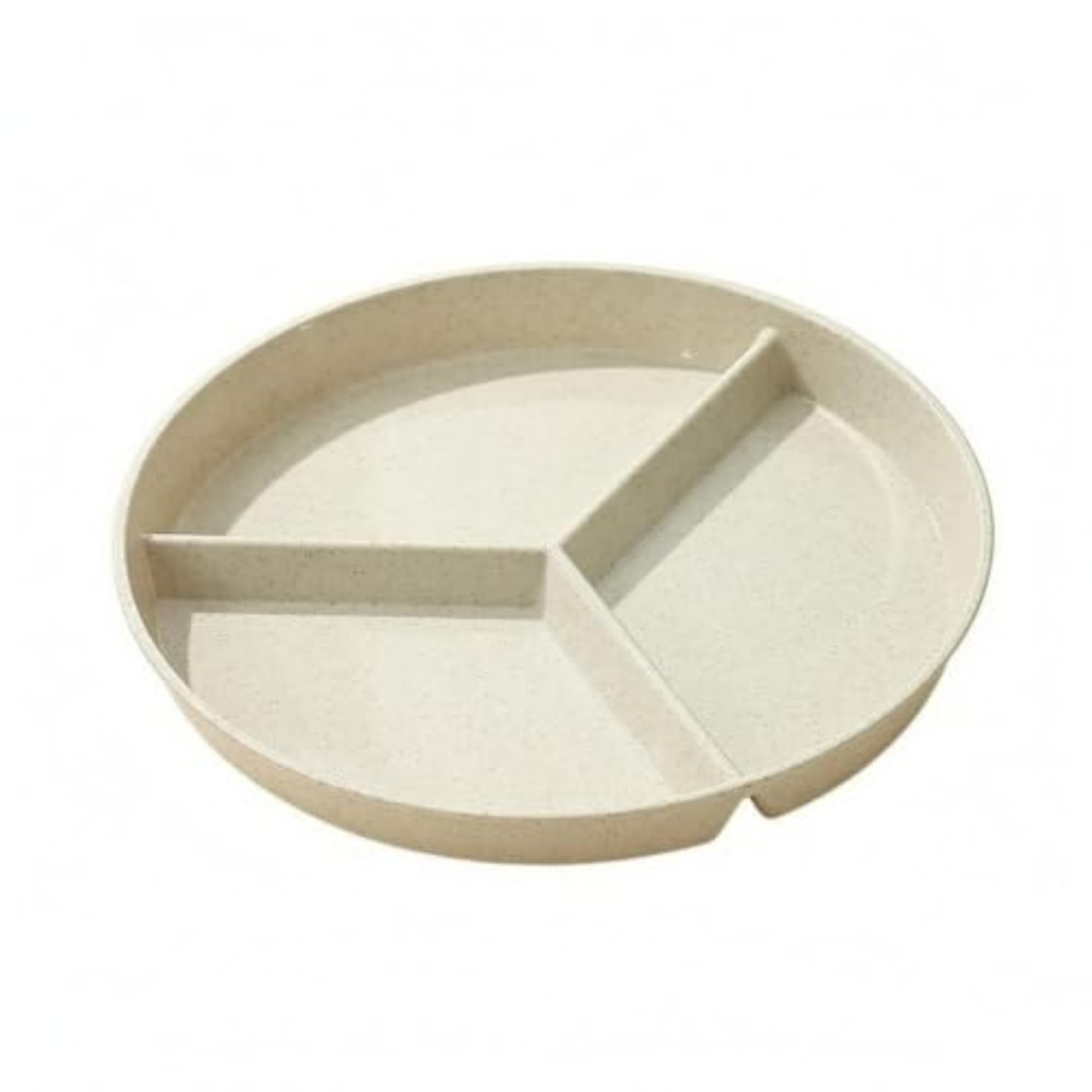 Reusable Round Divided Meal Plate, Compact Plastic