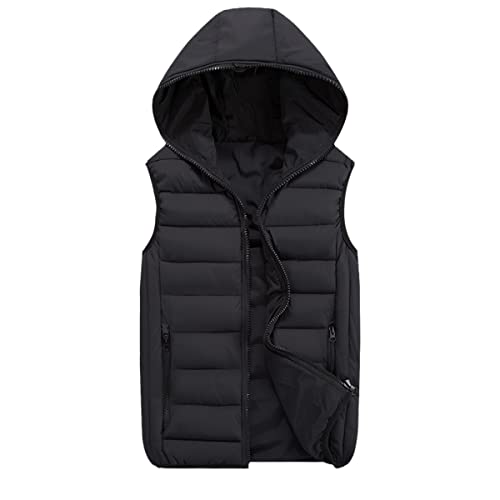 Chaqueta sin mangas chaleco de invierno con capucha para hombres y mujeres XXL