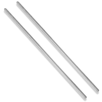 2Pcs 304 Stainless Steel Fully Threaded Rod, 3/8 -16 Thread Size, 12 Length, Right Hand Threads