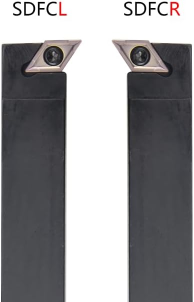 1pc SDFCR/L SDFCR1212H07 SDFCL1212H11 External Turning Tool Holder 10pcs Carbide Inserts DCMT SDFCR CNC Lathe Cutting Tools(SDFCR1616H11,DCMT070204 TC9130)