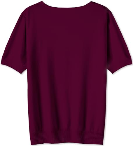 Image of DAIMIDY Women's Short Sleeve Sweater V Neck Summer Knit Tops | Business Casual Tops| Soft,Lightweight,Breathable and Comfortable| Perfect for Shopping,Date,Vacation,Daily Wear Etc.