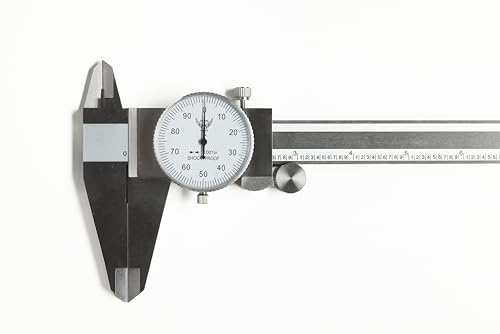 PEC Dial Caliper 0-12 Inch, Stainless Steel Precision Measuring Tool with Shock-Proof Dial, High Accuracy ±0.0015"