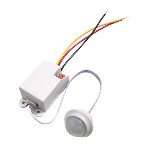 Détecteur de Mouvement Infrarouge Mini, Capteur de Mouvement Encastrable Intérieur pour Installation au Plafond, Éclairage Automatique Économe en Énergie,...
