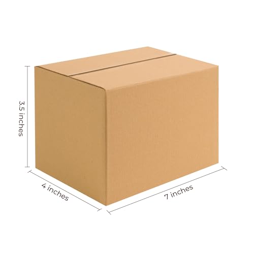 Image of Robustt 3 Ply 7 inchX4 inchX3.5 inch Cardboard Boxes for Packaging (Pack of 100) | Brown Corrugated Box for Packing | Shipping | Home Shifting | Parcel | Courier Packing box | Large Carton Box