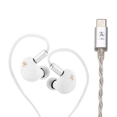 Image of Concept Kart 7HZ G1 in-Ear Monitor Wired Earphone with Mic, 10mm Dual-Magnetic Dynamic Driver, DLC Diaphragm with N52 Magnets, Gaming IEM with Detachable Oxygen Free Cable Type-C (White)