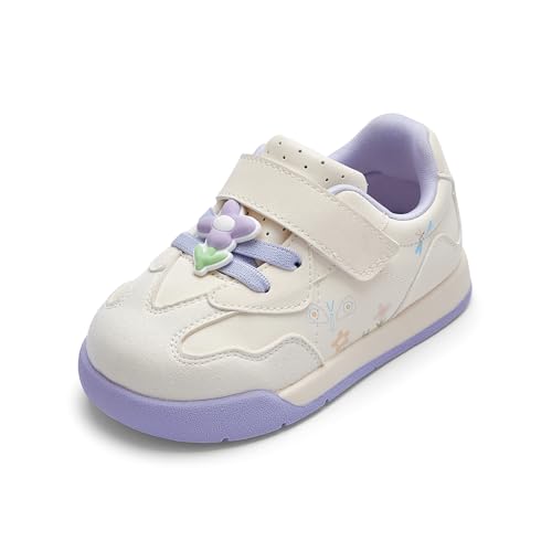 Image of Balabala Girls Boys Toddler Sneakers Wide Toe Box Walking Shoes | Unisex Kids Sneakers with hook-and-loop straps, non-slip soles, soft heel cushion, and flexible support for play