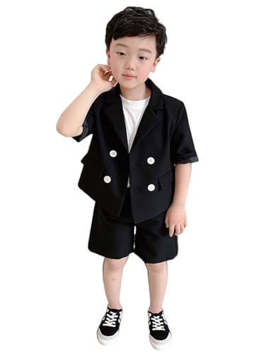 Costume 2 pièces pour garçon avec veste croisée et short élégant Kromoc