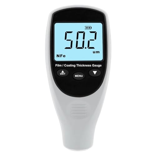 Medidor digital de grosor de recubrimiento, medidor Fe/NFe para medir profundidad de pintura, reconocimiento automático de material, rango 0-1700μm, para medición no destructiva miniatura 1