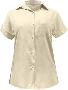 Mousseline Linnen overhemd voor dames, linnen blouse, blouses en tunieken voor korte mouwen, damesshirt met korte mouwen, driekwart damesblouse met lange mouwen, chiffon T-shirt, 11-groen, 4XL