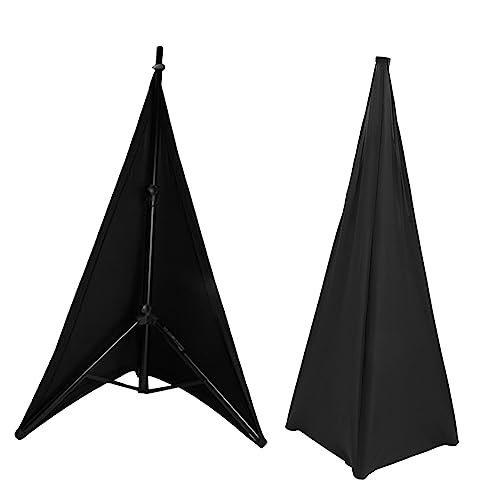 AOKWAWALIY 2個 スピーカースタンド ポリエステルカバー Djスピーカーストレッチカバー Dj三脚カバー Dj機器 スピーカーポールカバー Djアクセサリー スピーカーホルダーカバー 黒いスピ