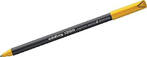 edding 1200 Feutre de coloriage pointe fine - jaune - 10 stylos - pointe ronde 1 mm - stylo pour ecriture, dessin, coloriage