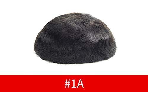 Lordhair Transparent Super Thin Skin Human Hair Replacement System (ATS1C1A), Jet Black - Image 2